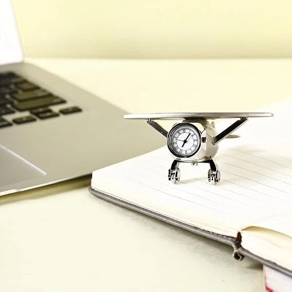 Orologio da tavolo in miniatura per aeroplano, elegante orologio da scrivania... - Immagine 1 di 4