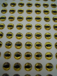 500 4mm Snake Pupil Gold 3D Holographic Fishing Lure Eyes.Fly Tying, Jigs - Picture 1 of 1