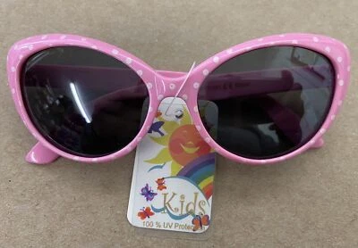 Niñas Ojo de Gato Moda Gafas de Sol de Plástico Rosa Monturas a Lunares Nuevas con Etiquetas Foto 1 de 4