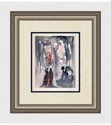 Auténtico Salvador DALÍ 1960 Original Divina Comedia Grabado en Madera CREACIÓN Enmarcado Certificado de Autenticidad Foto 1 de 3