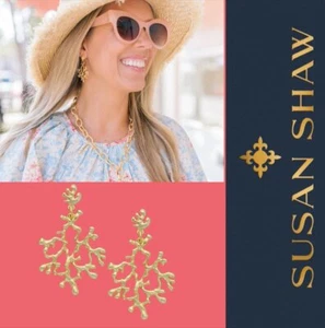 Pendientes de rama de coral para joyería Susan Shaw - Imagen 1 de 15
