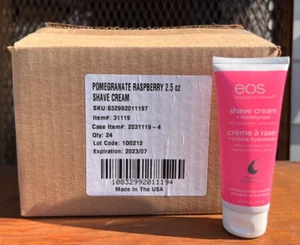 WHOLESALE LOT!! Lot Of 45 EOS Shave Cream & Moisturizer, Pom Raspberry, 2.5 Oz - Picture 1 of 3
