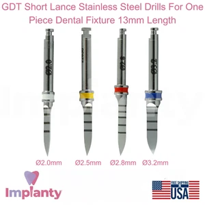 GDT Lancia Corta Trapano Acciaio Inox per Apparecchio Dentale Un Pezzo Lunghezza 13mm - Foto 1 di 13