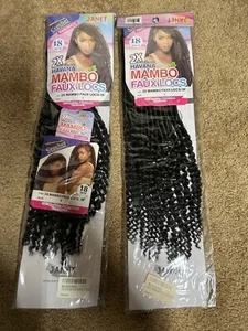Janet Collection Synthetic Braiding Hair 2X MAMBO FAUX LOCS 18"-Black-2 Packs - Picture 1 of 2