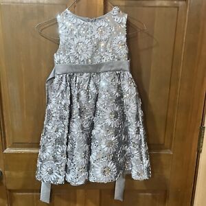 Rare Editions Girl Dressy Dress 5 Nylon Polyester Philippians Silver/gray Sequin