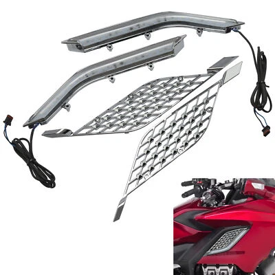 Paneles de parrilla de radiador LED aptos para Honda Goldwing GL1800 2018-2025 Foto 1 de 4