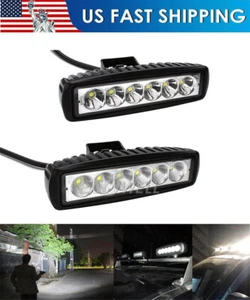2Pcs 6'' LED Work Light Bar Flood Fog Lamp 18W For Driving Offroad Truck SUV ATV - Picture 1 of 10