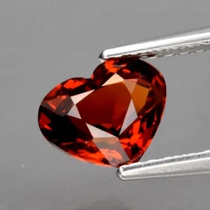 SPESSARTITE GARNET 1.27 ct Reddish Orange Heart 7x5.8x3.6 mm VVS Clarity Namibia - Picture 1 of 24