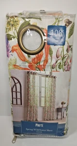 Pier 1 Imports Spring Wildflower Sheer Window Curtain Panel (1) 50” X 108" NEW - Picture 1 of 8
