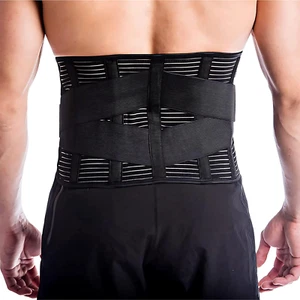 Double Pull Breathable Lumbar Lower Bad Back Pain Posture Support Belt Brace - Picture 1 of 14