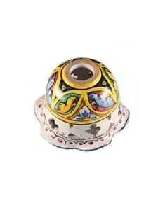 PIATTO LAMPADARIO CERAMICA SICILIANA DECORO STELLA D.16 - Imagen 1 de 1