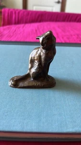 EMMANUEL FREMIET Seated Cat looking at tail, bronze Sculpture - Picture 1 of 2