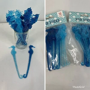 Seahorse Swizzle Sticks 24 Total Tiki Bar Tiki Cóctel Náutico Playa Tema - Imagen 1 de 16