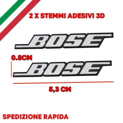 2 scritte Stemmi adesivi COMPATIBILI Bose Logo Fregio per altoparlanti auto - Immagine 1 di 2
