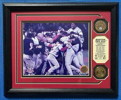 2003 Boston Red Sox AL Division Series 076 of 147 Plaque w/ Game Used Dirt - Image 1 of 4