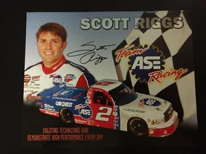 c. 2001 Scott Riggs Team ASE Racing AUTOGRAPHED 10x8 Card Genuine - Picture 1 of 3
