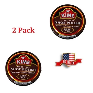 2 PK Dark Tan Shoe Polish Wax Water Resistant Leather Nourishing Protection - Picture 1 of 8