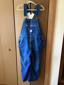 Vintage 90s Pointer Brand Bib Farm Overalls Low Back Mens Sz 40x32 Blue Denim K1 - Picture 1 of 9