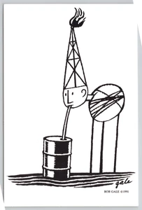 Postcard Guzzler Art by Bob Gale Oil & Natural Gas Political Cartoon Commentary - Imagen 1 de 2