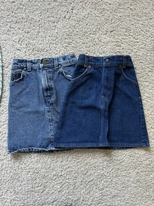 Vintage Little Levi’s Denim Jean Skirt Lot Girls USA Acid Wash Dark Wash - Picture 1 of 7