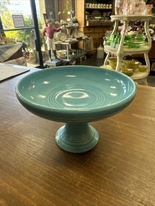 Vintage Fiestaware Aqua Sweets Compote RARE - Picture 1 of 4