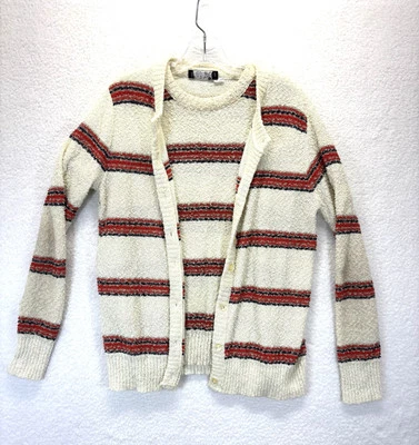 GIVENCHY SPORT Short Sleeve Sweater/Button Up Cardigan  Set Cream Red Women SZ L - Image 1 of 4