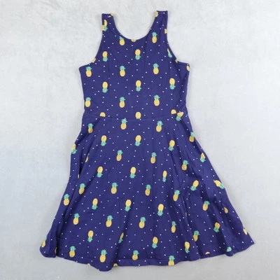 Old Navy Dress Girls Sleeveless Navy Pineapple Print Size Large 10/12 - Image 1 of 4