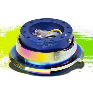KIT ADAPTADOR LIBERACIÓN RÁPIDA VOLANTE COCHE/UTV NRG GEN 2.8 AZUL+ANILLO IRIDIO - Imagen 1 de 1