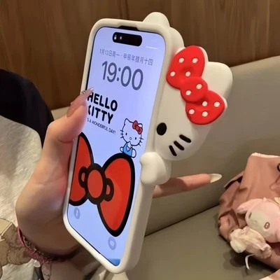 Elegante Funda para Teléfono Hello Kitty Dibujos Animados 3D - Silicona Suave, Diseño a Prueba de Golpes Foto 1 de 4
