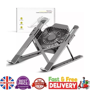 Universal Foldable Laptop Stand with USB Cooling Fan, Adjustable & Multi angle - Picture 1 of 6