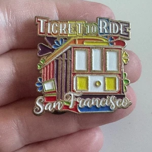 TICKET TO RIDE SAN FRANCISCO GEN CON PROMO ENAMEL PIN RAINBOW RARE NEW - Picture 1 of 3