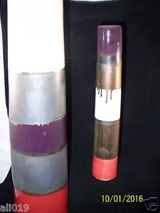 Vase Multi Color Cylinder 17" Fired Ceramic Small Purple, Burnt Orange, Pewter - Picture 1 of 5