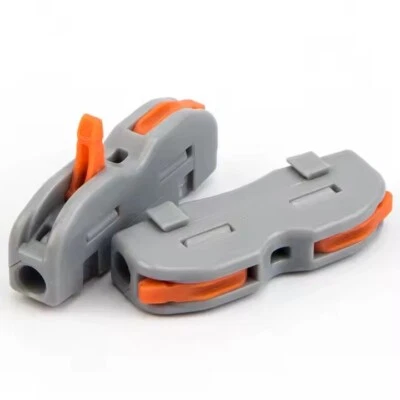 SPRING LEVER TERMINAL BLOCK ELECTRICAL CABLE WIRE CONNECTOR QUICK SPLICE INLINE - Image 1 of 4