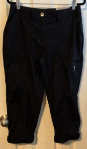 Chico's Black Casual Fly Front Cargo Basic Crop Pants Size 00(0/2) NWT - Picture 1 of 12
