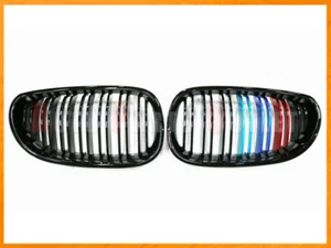M Style Gloss Black M Metallic Color Front Grille For 04-10 BMW E60 5-Series - Picture 1 of 2