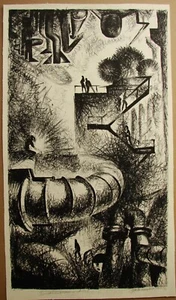 Ukrainische Sowjetische UdSSR Lithographie Atomkraftwerk Tschernobyl Figur Arbeiter - Bild 1 von 12