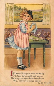 Dolly Dimples Doing The Dishes Poem Grace Drayton Artist Postcard - Picture 1 of 2