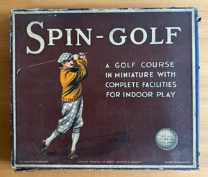 VINTAGE CIRCA 1930s SPIN-GOLF - RARE MINATURE INDOOR GOLF GAME (COMPLETE) - Picture 1 of 13