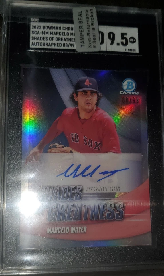 2022 Bowman Chrome Shades of Greatness Auto Marcelo Mayer /99 RC SGC 9.5 MT+ 10 - Image 1 of 2