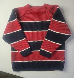 The Children's Place Boys Knit Sweater / Striped Red White Blue / Size 4T  - Picture 1 of 5