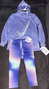 Nike Dri-FIT✔️Little Kids' Long Sleeve T-Shirt&Leggings Set Light Thistle Sz 4T - Picture 1 of 24