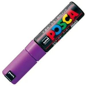 Uni Posca PC8K.12 Water-Based Paint Marker, Broad Chisel Tip, Purple - Picture 1 of 2