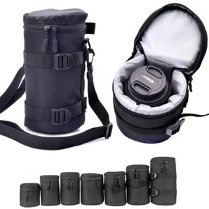 DSLR SLR Camera Lens Bag Case Cover Padded Insert Pouch For Canon EOS Nikon Sony - Picture 1 of 19