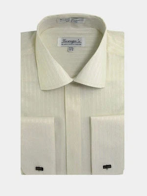 Men's Classic Cotton Blend Striped Dress Shirt SG30 French Cuff - Image 1 of 4