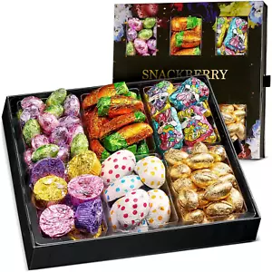 Easter Candy Eggs Chocolate Gift Box Cream Eggs Carrots Candy Platter Bunnies - Picture 1 of 11