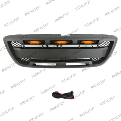 Parrilla delantera negra para parachoques apta para Ford Ranger 1998-2000 con luz LED Foto 1 de 4