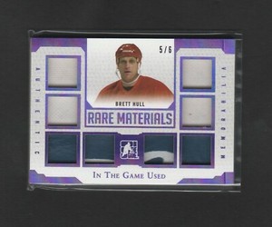2016-17 Leaf In The Game Used Rare Materials Brett Hull 5/6 Glove Patch