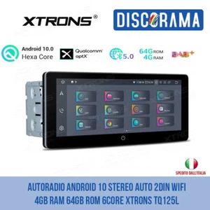 AUTORADIO ANDROID 10 STEREO AUTO 2DIN WIFI 4GB RAM 64GB ROM 6CORE XTRONS TQ125L - Foto 1 di 6