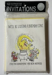 Tarjetas de invitación de bombero de pastel de cumpleaños escandalosas divertidas y divertidas de colección de Weaver Werks 10 - Imagen 1 de 4