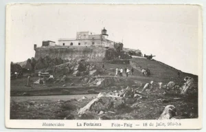 Postal Montevideo Uruguay La Fortaleza 1944 foto real sello de censura de EE. UU. - Imagen 1 de 2